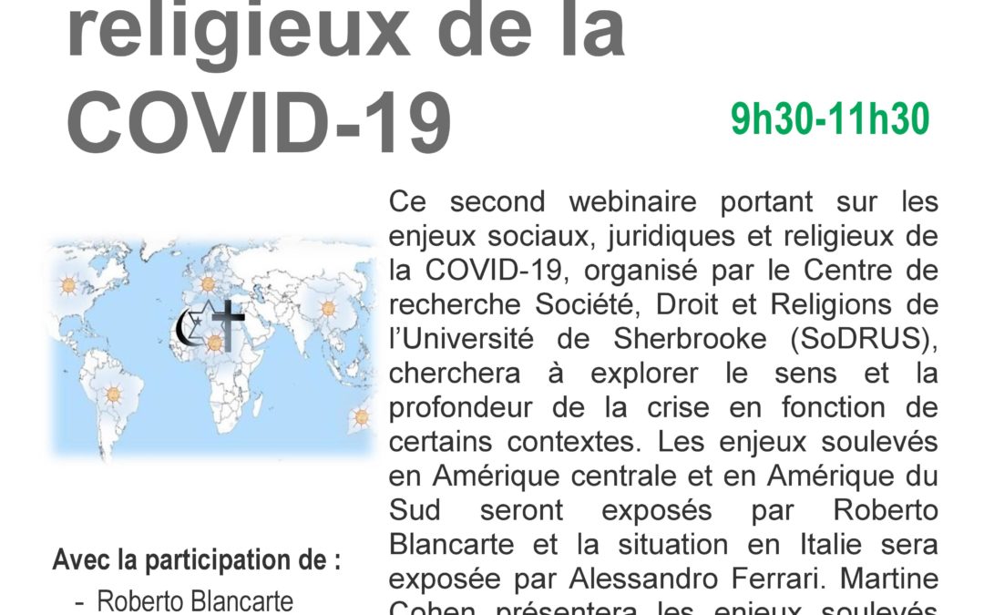 12 mai 2020 – Séminaire en ligne : « Les enjeux sociaux, juridiques et religieux de la COVID-19 »