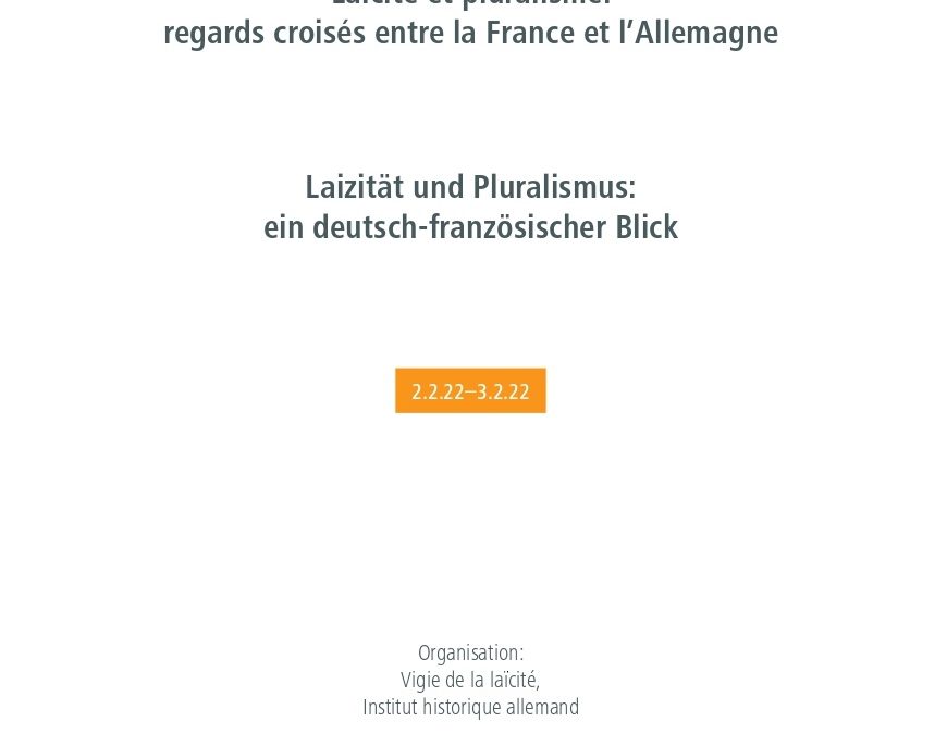 Événement – Journée d’études – “Laïcité et pluralisme : regards croisés entre la France et l’Allemagne”